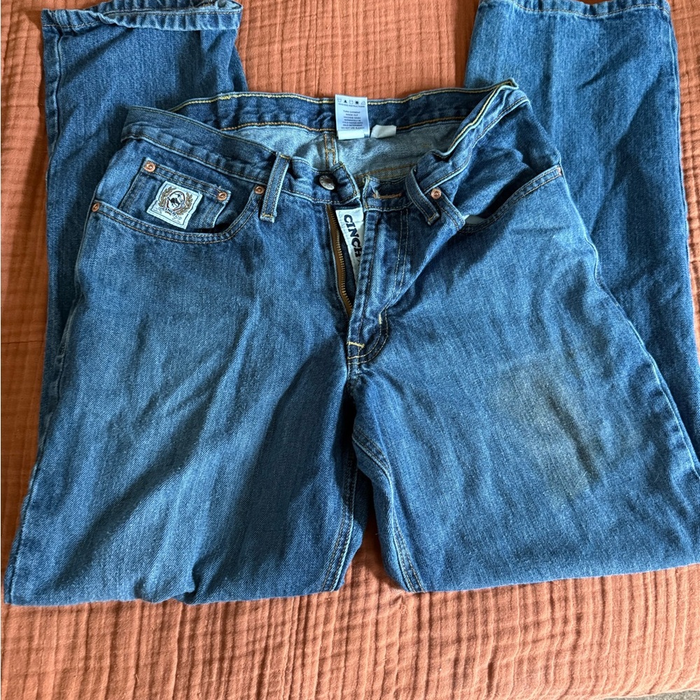 Cinch Blue Bootcut Jeans Classic Style white label 32x32